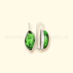 Серьги Бернит, посеребрение